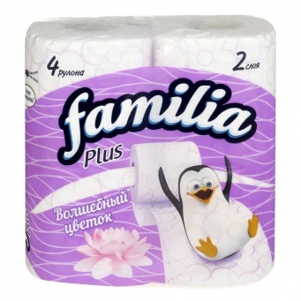 Купить Туалетная бумага "Familia Plus", двухслойная, 4 шт