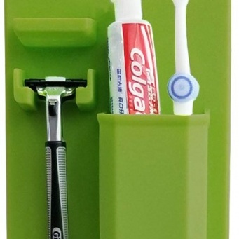 Купить Органайзер для бритвы и зубной пасты силиконовый, зеленый