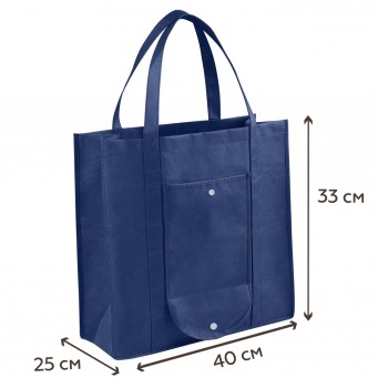 Купить Складная Эко сумка-пакет для продуктов многоразовая хозяйственная, темно-синяя