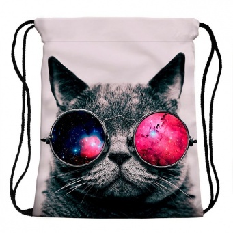 Купить Сумка-мешок для сменной обуви Cat in glasses