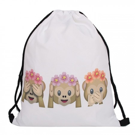 Купить Сумка-мешок для сменной обуви "Three monkeys"