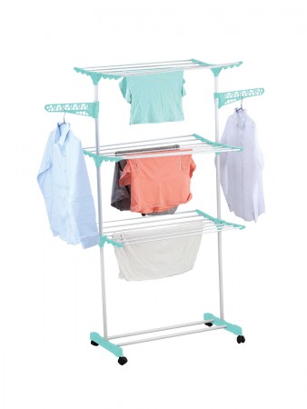 Купить Сушилка для белья на 3 полки с перекладинами для вешалок