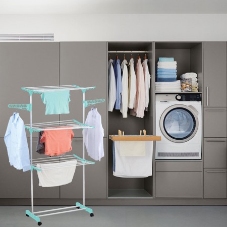 Купить Сушилка для белья на 3 полки с перекладинами для вешалок