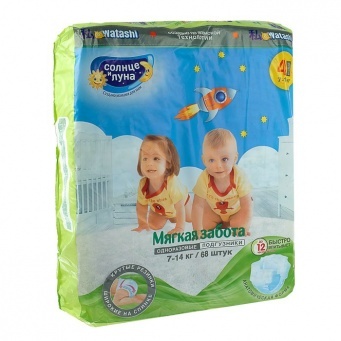 Купить Подгузники размер "Солнце и луна" 4/L на 7-14 кг, 68 шт