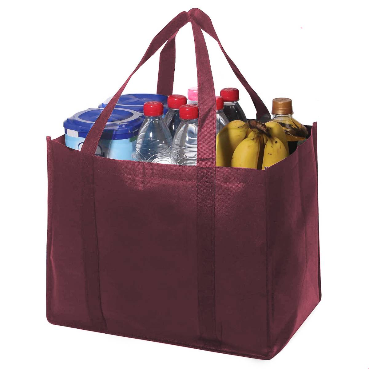 Эко сумка-шоппер для продуктов многоразовая хозяйственная, бордовая .