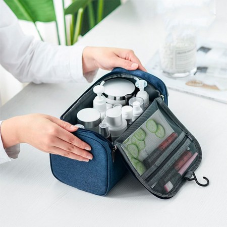 Купить Подвесная косметичка-органайзер, синяя, 25х14х15