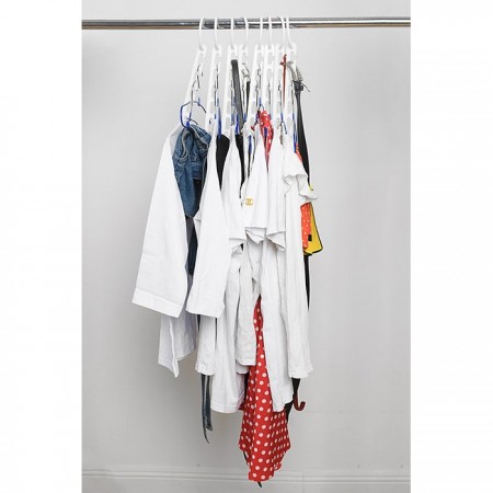 Купить Подвесной органайзер для вешалок и аксессуаров, белый, 8 шт