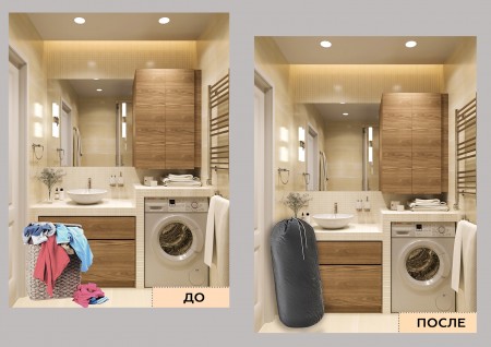 Купить Сумка-мешок для стирки белья большой, серый