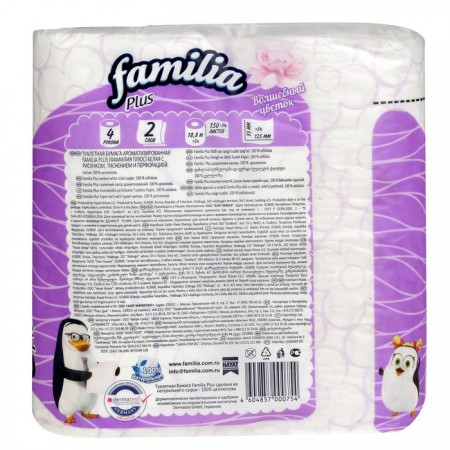 Купить Туалетная бумага "Familia Plus", двухслойная, 4 шт