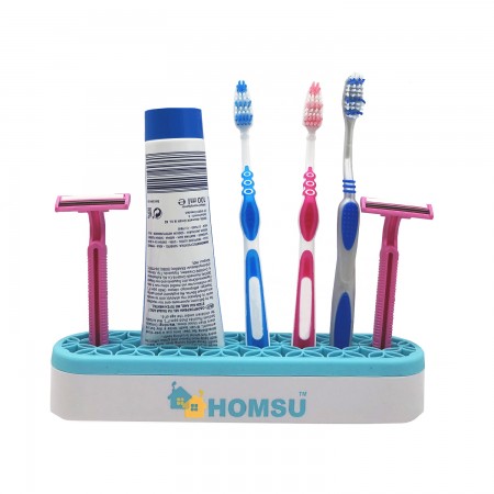 Купить Подставка для косметики, украшений и зубных щеток, голубая