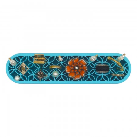 Купить Подставка для косметики, украшений и зубных щеток, голубая