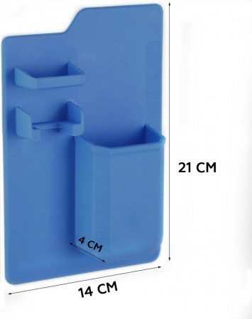 Купить Органайзер для бритвы и зубной пасты силиконовый, голубой