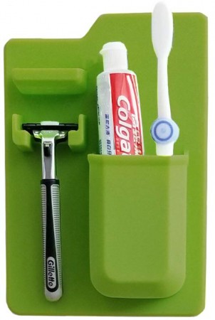 Купить Органайзер для бритвы и зубной пасты силиконовый, зеленый