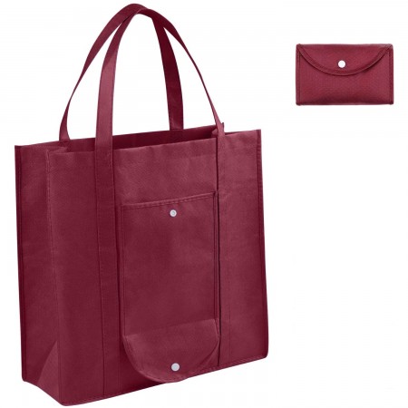Купить Складная Эко сумка-пакет для продуктов многоразовая хозяйственная, бордовая