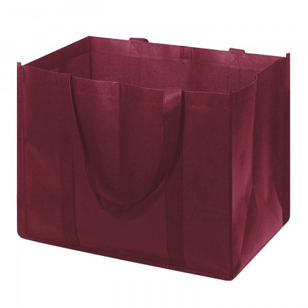 Купить Эко сумка-шоппер для продуктов многоразовая хозяйственная, бордовая
