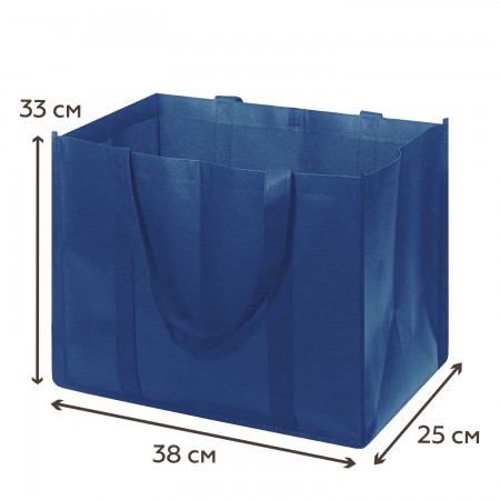 Купить Эко сумка-шоппер для продуктов многоразовая хозяйственная, темно-синяя