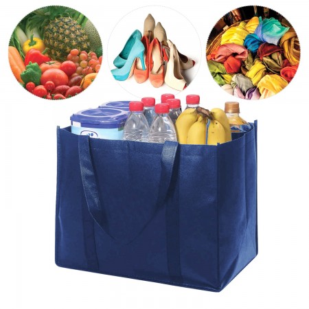 Купить Эко сумка-шоппер для продуктов многоразовая хозяйственная, темно-синяя