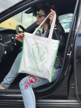 Купить Эко сумка шоппер ECO BAG, длинные ручки