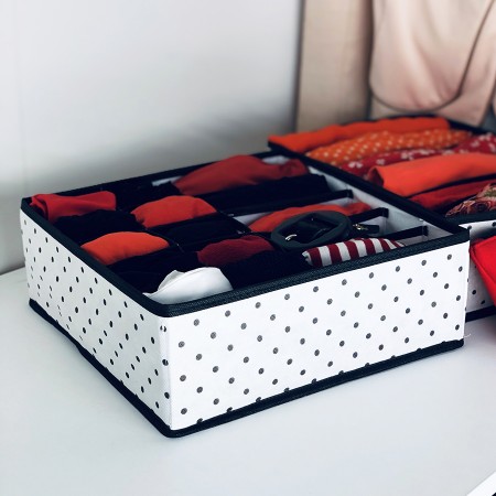 Купить Органайзер для нижнего белья и бюстгальтеров Eco White, 10 ячеек и 5 секций (30х30х11 см)