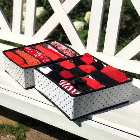 Купить Органайзер для нижнего белья и бюстгальтеров Eco White, 10 ячеек и 5 секций (30х30х11 см)