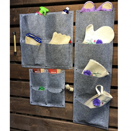 Купить Квадратный органайзер подвесной с 4 карманами, фетр (50х50 см)