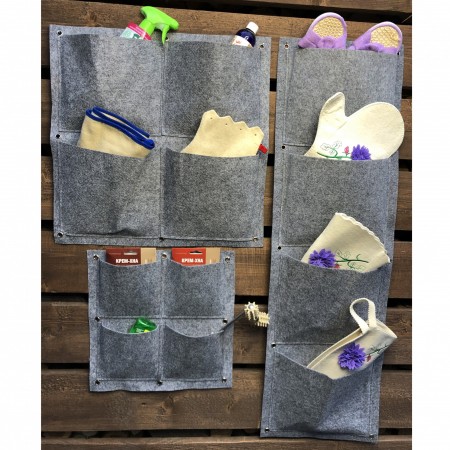 Купить Квадратный органайзер подвесной с 4 карманами, фетр (50х50 см)