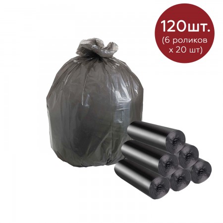 Купить Мешки для мусора 35 литров Homsu, размер M, 50*60 см, 120 шт (6 роликов x 20 шт)