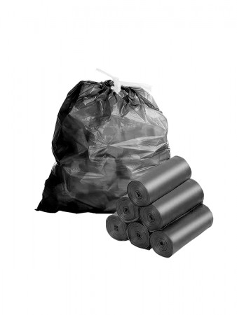 Купить Мешки для мусора с затяжками 120 литров Homsu, размер XXL, 73*98 см, 60 шт (6 роликов x 10 шт)