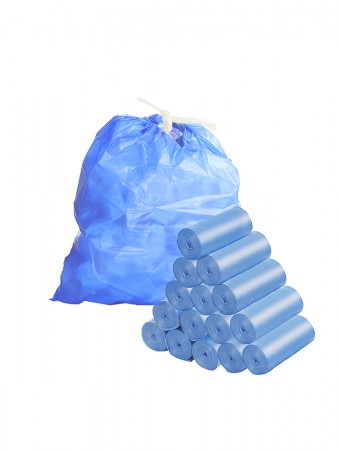 Купить Мешки для мусора с затяжками 35 литров Homsu, размер M, 51*53 см, 270 шт (18 роликов x 15 шт)