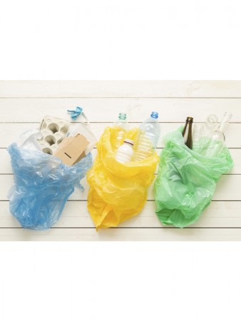 Купить Мешки для мусора биоразлагаемые с ручками 50 литров Homsu, размер L, 52*60 см, 120 шт (6 роликов x 20 шт)