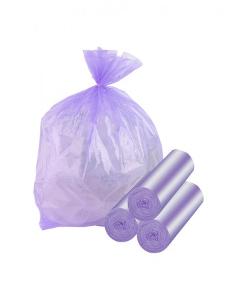 Купить Мешки для мусора с ароматом лаванды 30 литров Homsu, размер M, 50*60 см, 60 шт (3 ролика x 20 шт)