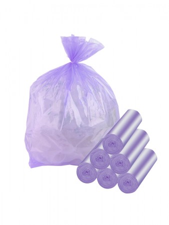Купить Мешки для мусора с ароматом лаванды 30 литров Homsu, размер M, 50*60 см, 120 шт (6 роликов x 20 шт)