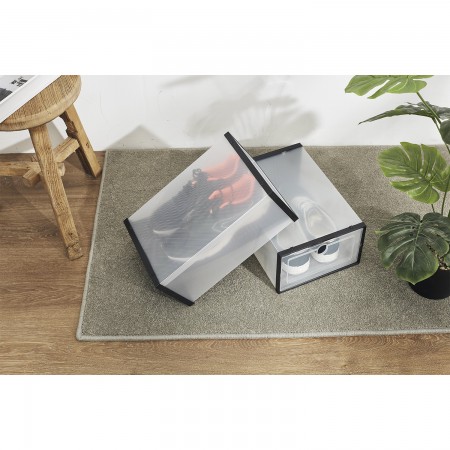 Купить Коробка для хранения обуви с разделителем Premium, набор из 12 шт, черная