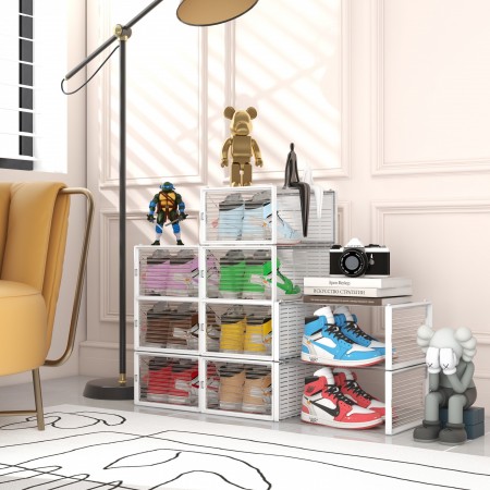 Купить Коробка для хранения обуви Crystal Clear, набор из 6шт, белые (34x24x16cm)