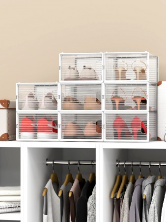 Купить Коробка для хранения обуви Crystal Clear, набор из 6шт, белые (34x24x16cm)