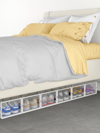 Купить Коробка для хранения обуви Crystal Clear, набор из 6шт, белые (34x24x16cm)