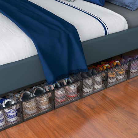 Купить Коробка для хранения обуви Crystal Clear, набор из 6шт, черные (34x24x16cm)