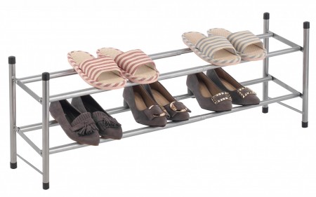 Купить Раздвижная обувная полка, 2 яруса (62-113x22.5x33см)