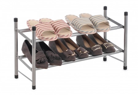 Купить Раздвижная обувная полка, 2 яруса (62-113x22.5x33см)