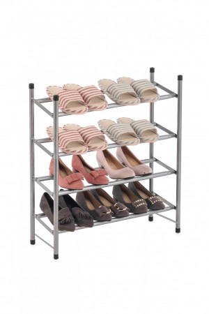 Купить Раздвижная обувная полка, 4 яруса (62-113x22.5x66см)