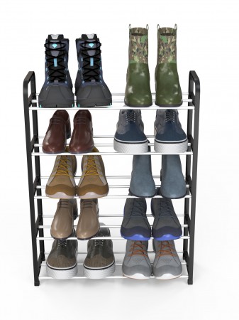 Купить Полка для обуви черная, 5 ярусов