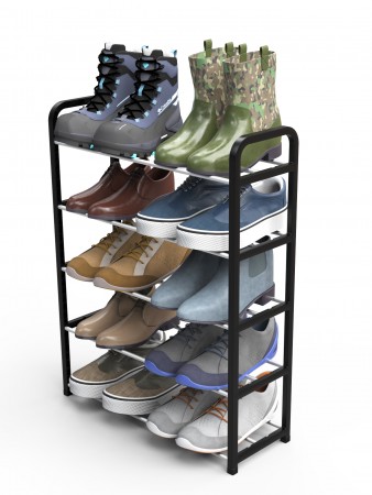 Купить Полка для обуви черная, 5 ярусов