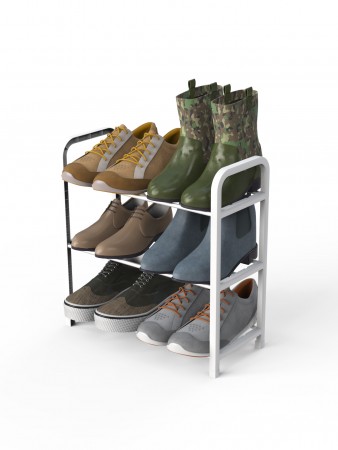 Купить Полка для обуви белая, 3 яруса