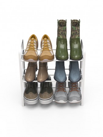 Купить Полка для обуви белая, 3 яруса