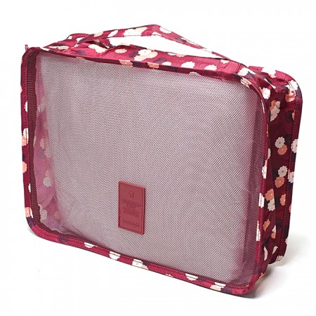 Купить Комплект из 6 органайзеров для багажа "Бордовый Цветок"