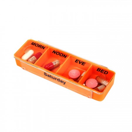 Купить Таблетница прямоугольная на 7 дней, 10,5х12,6х4,3 см