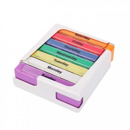 Купить Таблетница прямоугольная на 7 дней, 10,5х12,6х4,3 см