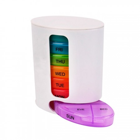 Купить Таблетница овальная на 7 дней, 9,6х5,9х12 см
