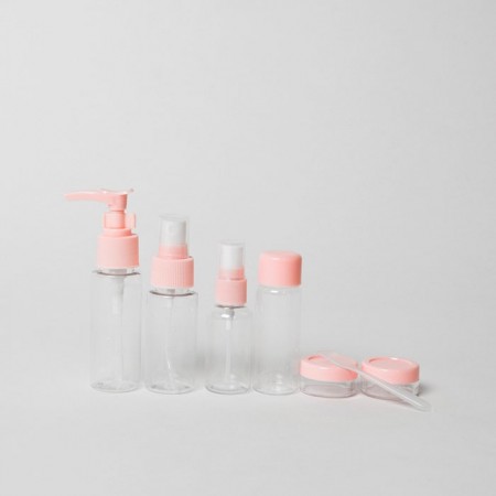 Купить Дорожный набор для косметических средств (4+2 емкости), розовый