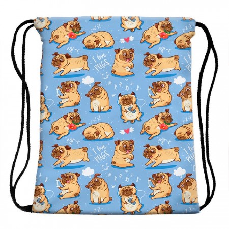 Купить Сумка-мешок для сменной обуви Pugs